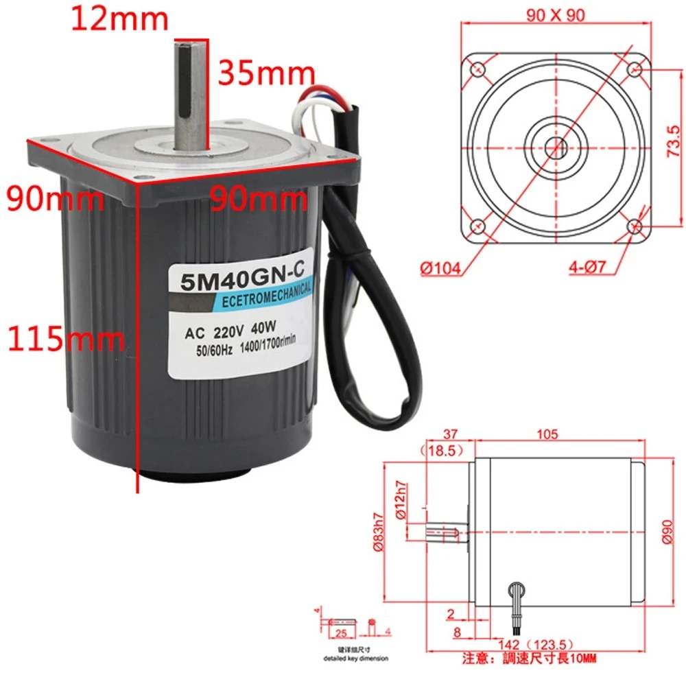 220V AC Motor 40W Single Phase High Speed 1400rpm 2800rpm Electric Motor Speed Controller Reversed For High-End Smart Devices