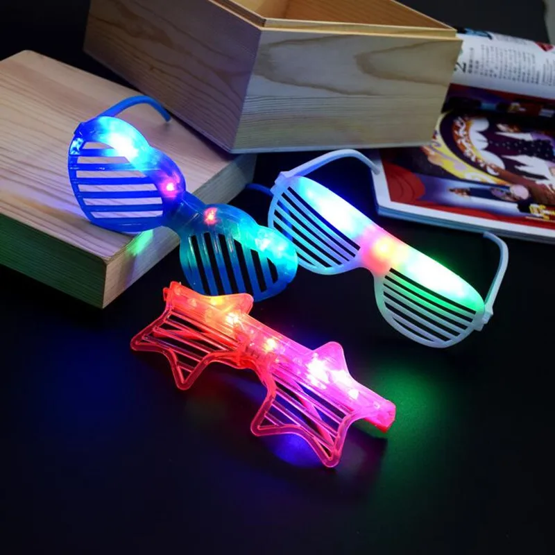 12pcs Man Boy Girl Light LED Glasses Cartoon Blinking  Eyewear Glow Party Kids Toy Birthday    Carnival Wedding Festival