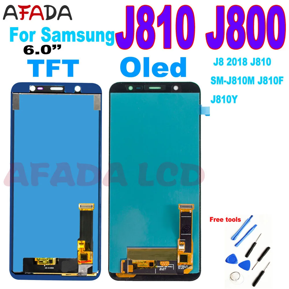 100% Super Amoled J8 J810 LCD For Samsung J8 2018 J800 J810Y J810FN LCD Display Touch Screen Digitizer Assembly Replacement LCD