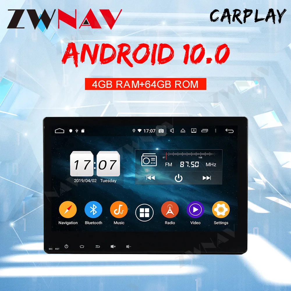 ZWNAV 10.1'' 8 core Android 10 Car DVD player GPS for Honda HRV HR-V VEZEL 2014 2015 2016 2017 64G 4G RAM navigation