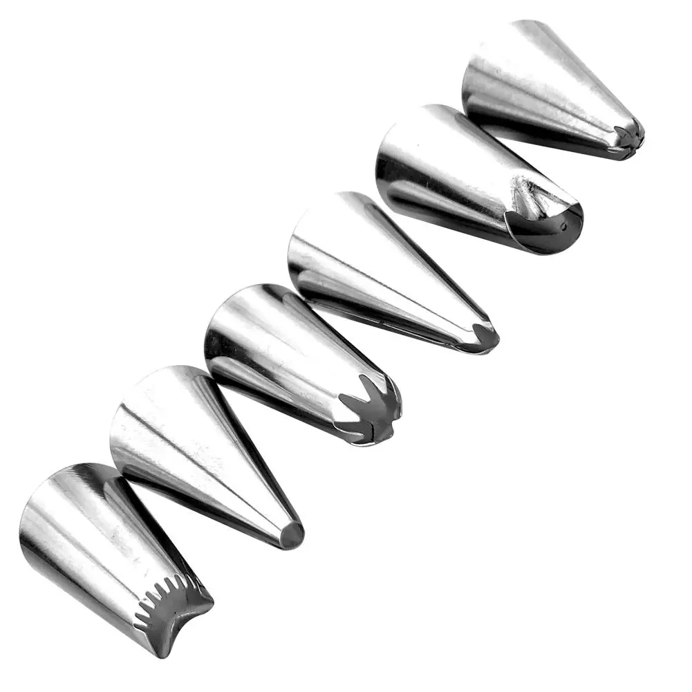 7 PCS/Set Silicone Pastry Bag Tips Kitchen DIY Icing Piping Cream Reusable Pastry Bags +6 Nozzle Set Cake Decorating Tools