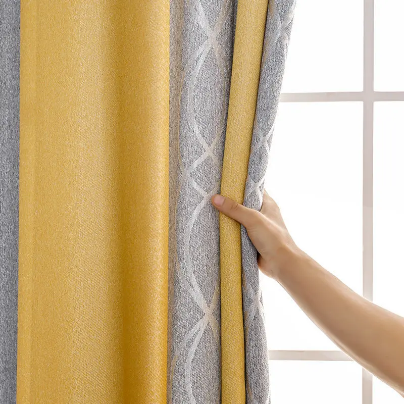 Dreamwood Hot Sale Modern Green Striped Blackout Curtain For Living Room 2 Colors Available Thickening Bedroom Curtains