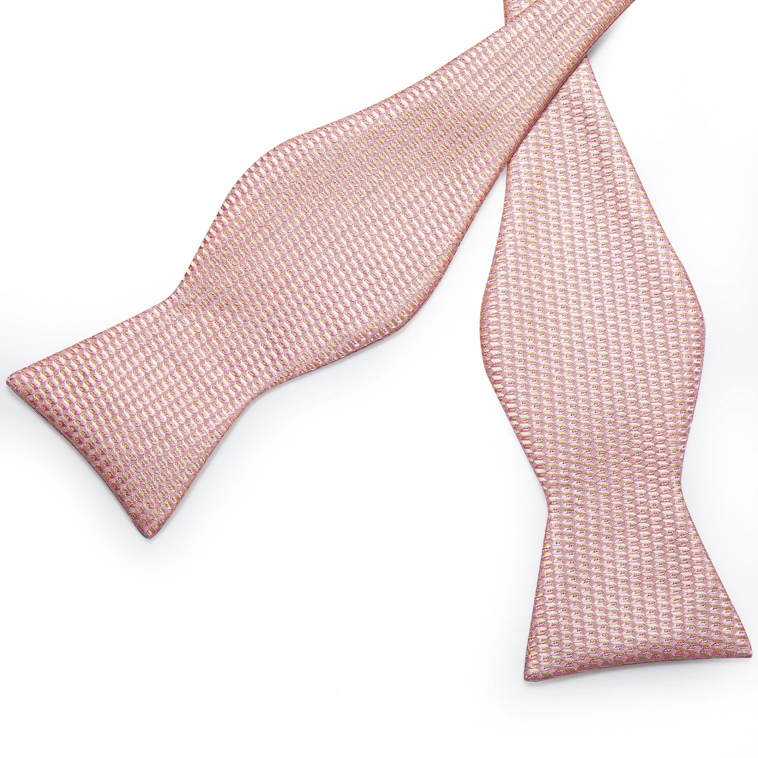 Adjustable Self Tie Bow Ties For Men 100% Silk Jacquard Woven Pink Solid Men Classic Wedding Party Butterfly Bowknot DiBanGu