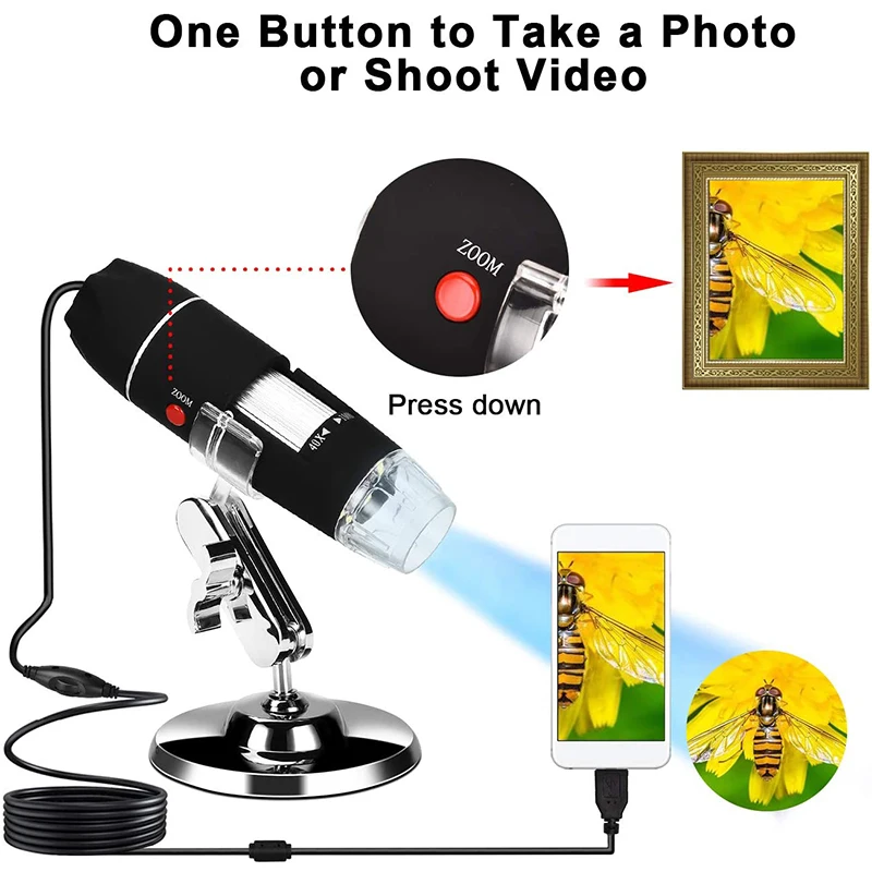 Microscopio digitale USB 40X-1000X fotocamera per microscopio portatile per studenti ingegneri biologia osservazione microbiologica