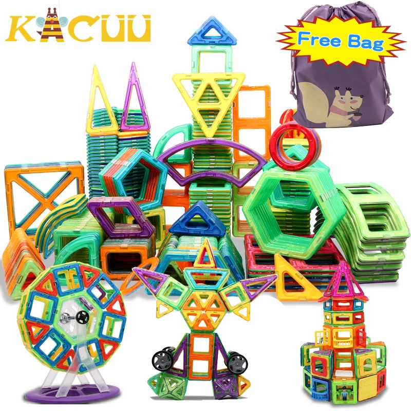 

Big Size Magnetic Building Block Designer Construction Set Model & Building Toy Plastic Magnetic Blocks Kids Educational Toys