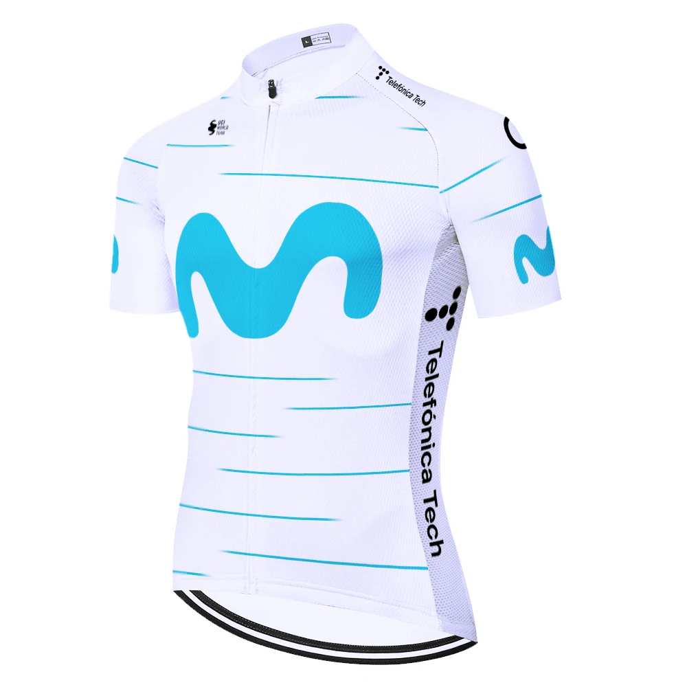 Movistar-Manga Curta Ciclismo Jersey, MTB Camisa da bicicleta, Ciclismo Vestuário, Camisa Racing Verão, Filme, 2023