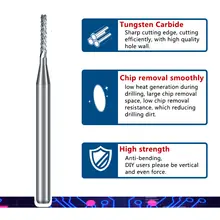 10pcs Carbide PCB Milling Cutters 0.6-3.175mm #4