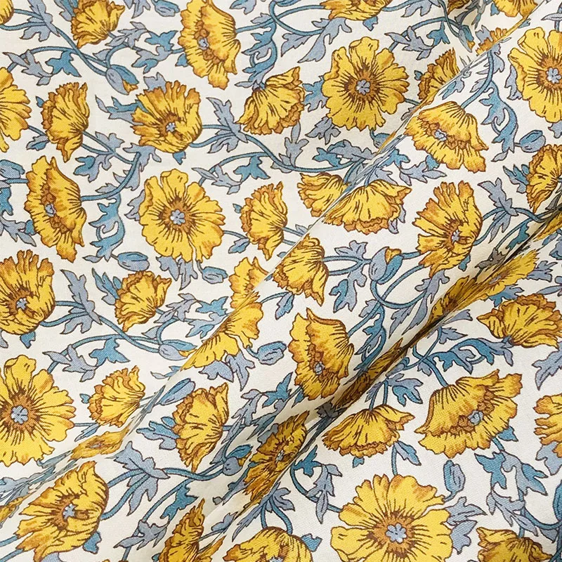 Sunflower 80S Tissun liberty Cotton Fabric For Kids Baby Sewing Cloth Dresses Skirt DIY Handmade Designer Patchwork Meter 2021