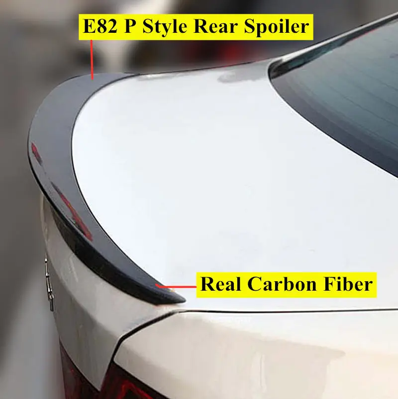 1 Piece Car Accessories Carbon Fiber Rear Spoiler For B-MW 1 Series E82 2008 2009 2010 2011 P Style Car Bumper Wing