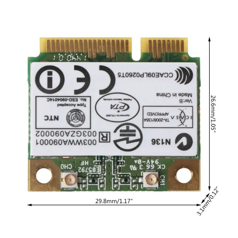 Para atheros ar9287 ar5b97 adaptador sem fio 300mbps mini metade pci-e cartão wi-fi