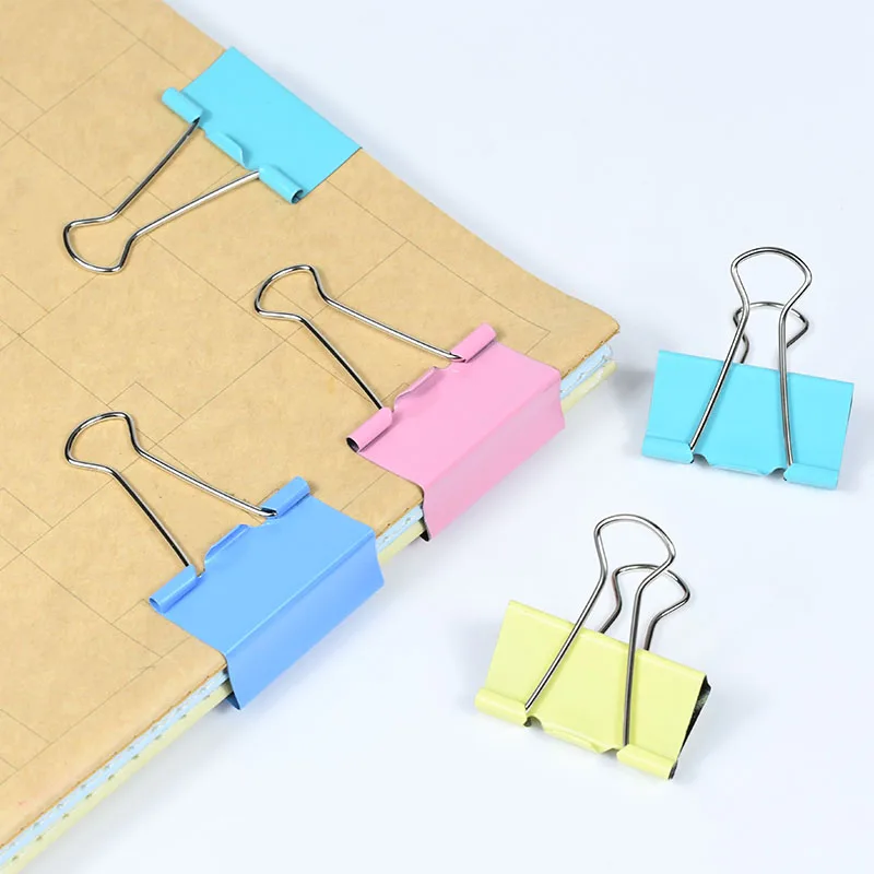 6241B Metal Binder Clips Colorful 20/40mm Home Office Books File Organizer Food ClipsStrong clamping force Easy classification