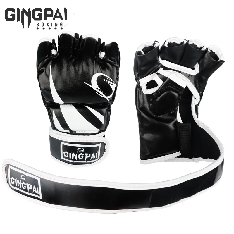 

GINGPAI Half Finger MMA Gloves Fighting Gloves Training Kick Boxing Gloves Muay Thai Gloves Boxing Equipment Half Finger Gloves