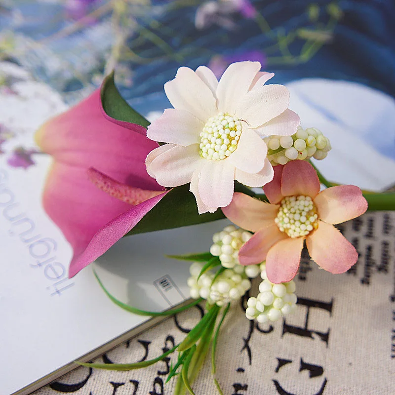 9-teiliges Set Künstliche Mini-Kallalilien aus Latex, Kunstblumen, Brautstrauß, DIY Hochzeitsblumenwand, Hintergrund, Heimdekoration – Detail 31