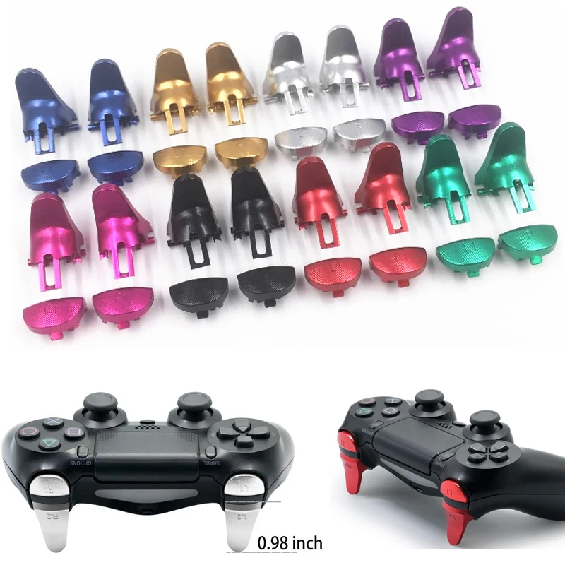 زر تمديد معدنية بديلة من الألومنيوم لوحدة تحكم PS4/Slim/PRO JDM 040 JDS 040 ، إصلاح ، تخصيص ، L1 L2 & R1 R2