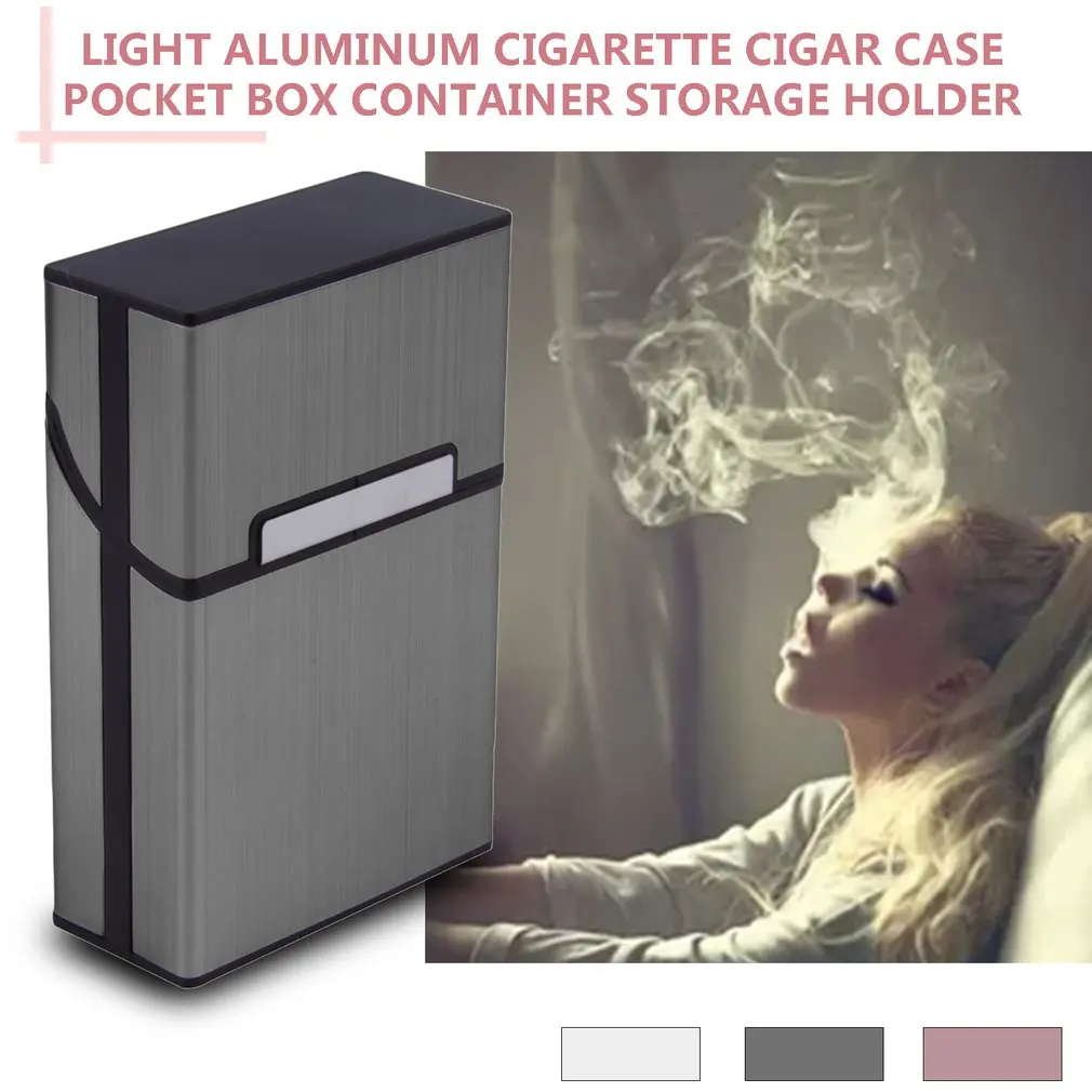 2019 Home Use Light Aluminum Cigar Cigarette Case Tobacco Holder Pocket Box Storage Container 6 Colors discount