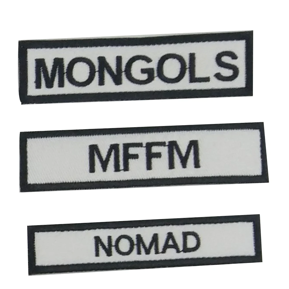 Mongols MC Biker Nomad Patches Ricamo Nazione MFFM Giacca da pilota Grande set completo per abbigliamento Ferro sul retro sulla distintivo