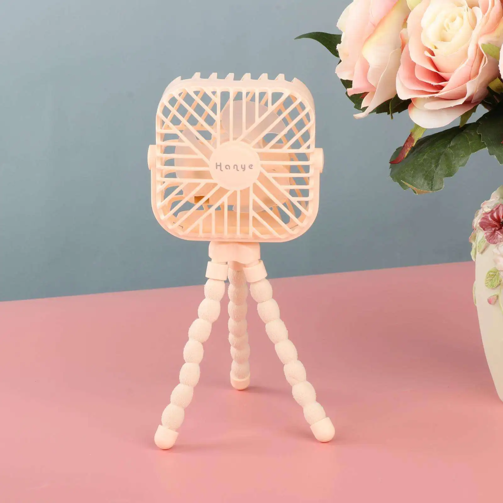 Kipas Kereta Dorong Isi Ulang 600MAh Kipas Portabel Tenang untuk Meja Kereta Dorong Bayi Mobil Sepeda Kantor