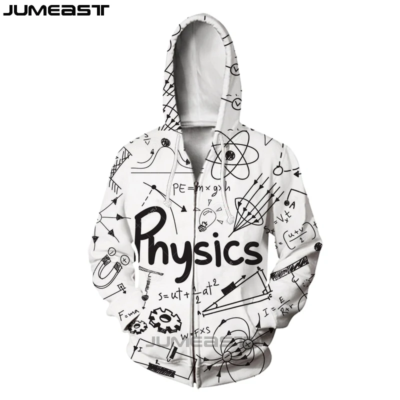 Jumeast  Men Women Sweatshirts Mathematical Formula Oversized Coat Harajuku Casual Jacket Pullover Fashion Spring Zipper Hoodies