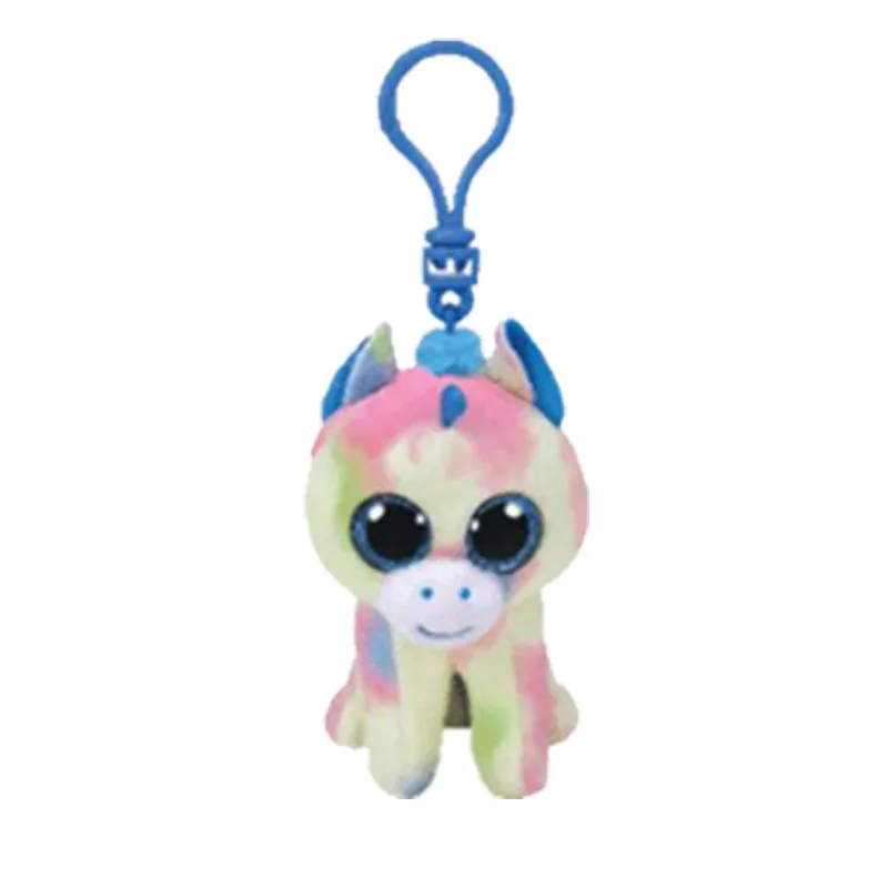 Ty Beanie Boos Keychain Pendant Unicorn Leopard Crow Monkey SlothBig Eyes Soft Plush Backpack Decor Doll Child Birthday Gift