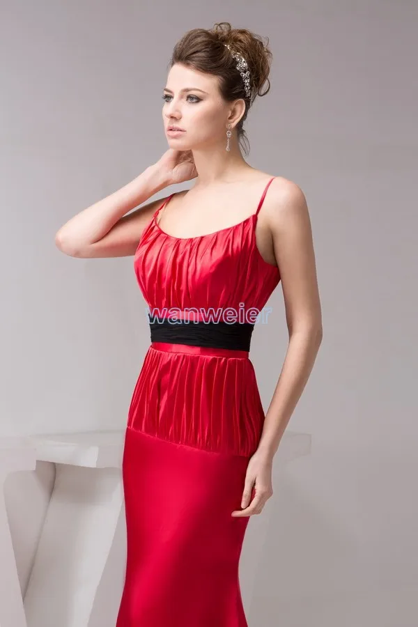 Vestido de noche para madre de la novia, traje de sirena de alta calidad, plisado rojo caliente para playa, tamaño/color personalizado