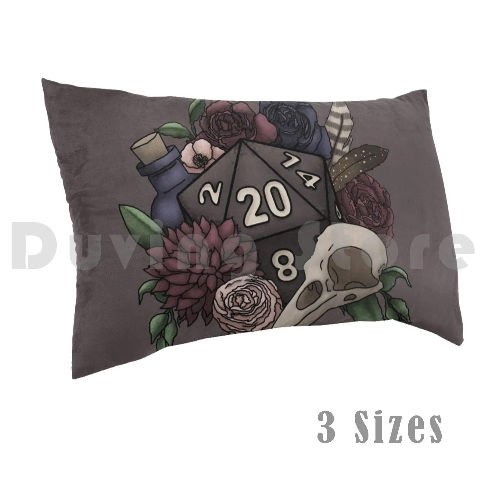 Necromancer D20 Tabletop Rpg Gaming Dice Pillow Case Printed 50x75 D20 D D Dnd Tabletop Gaming Dice Feminine