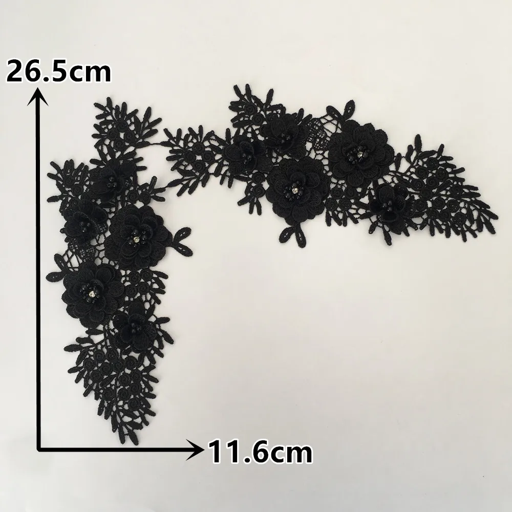 Yeni gelmesi siyah dantel yaka DIY taklidi dikiş nakış boyun çizgisi aplike giyim dekoratif el sanatları malzemeleri aksesuarları