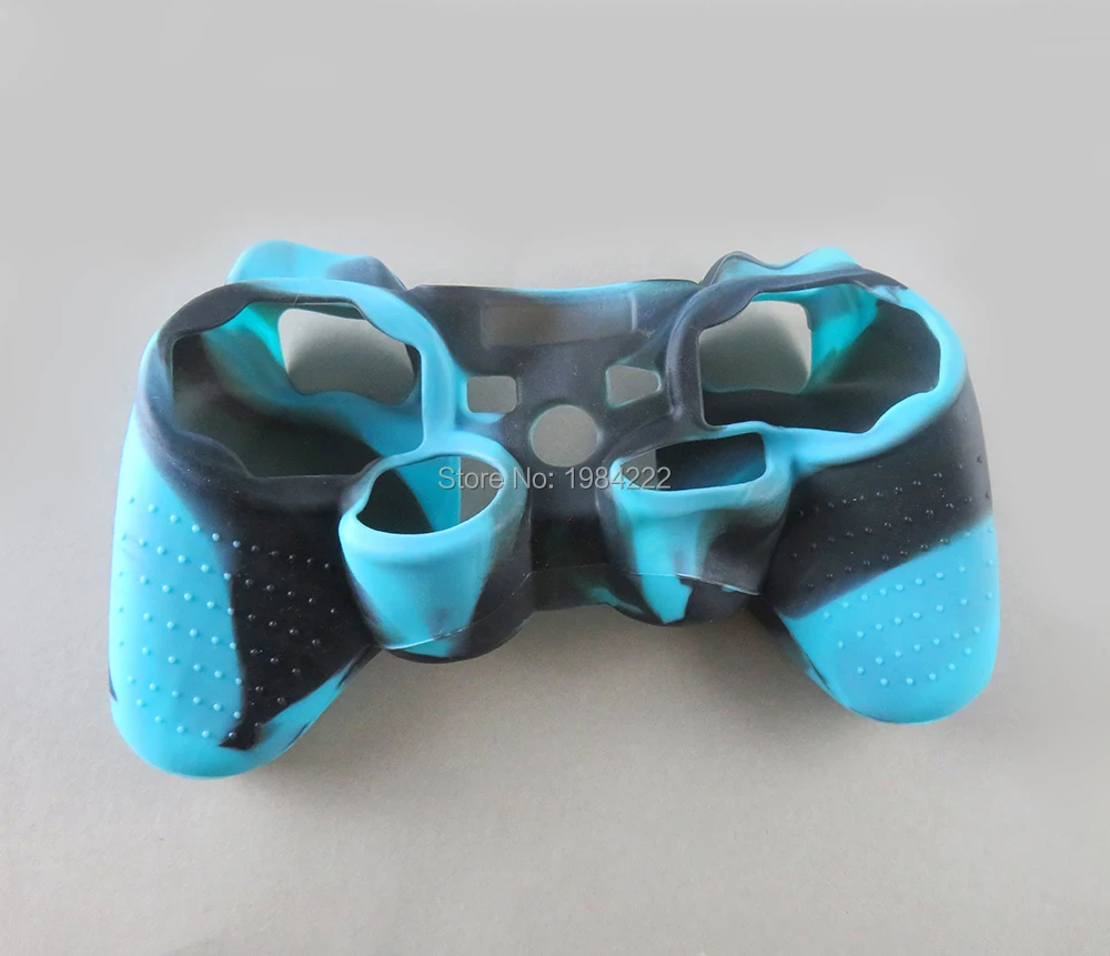 50pcs/lot Camouflage Soft Anti-slip Protective Silicone Cover Case Shell For playstation 3 PS3 Controller