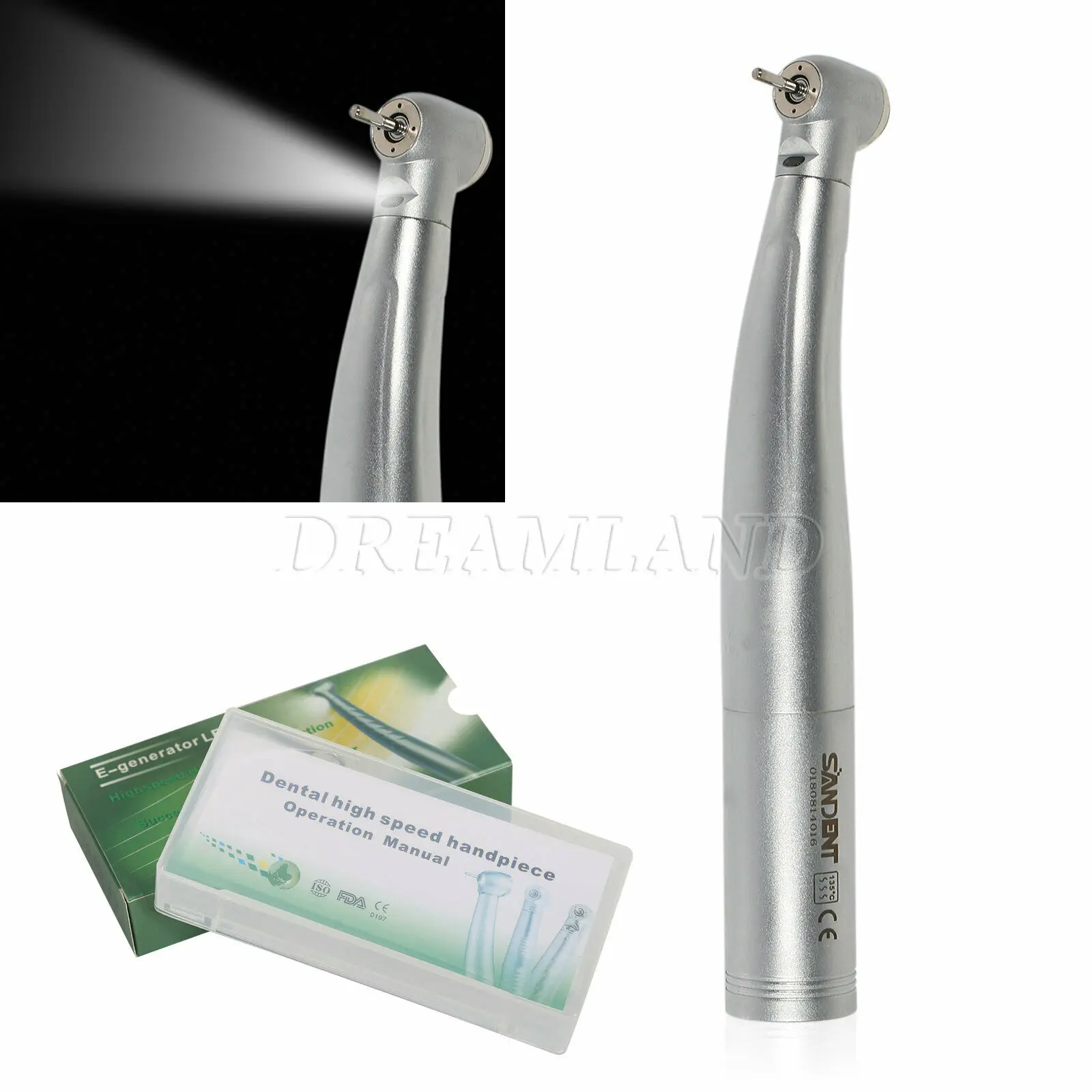 Padrão claro do handpiece do diodo emissor de luz da fibra ótica dental/grande turbina principal com acoplador rápido de kavo multiflex lux 6 furos quatro pulverizador de água