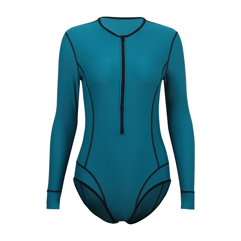 Long Sleeve Diving Suit Women Swimsuit Print One Piece Swimwear Rash Guard Beach Swimming Bathing Suit UV Swimwear MONOKINI