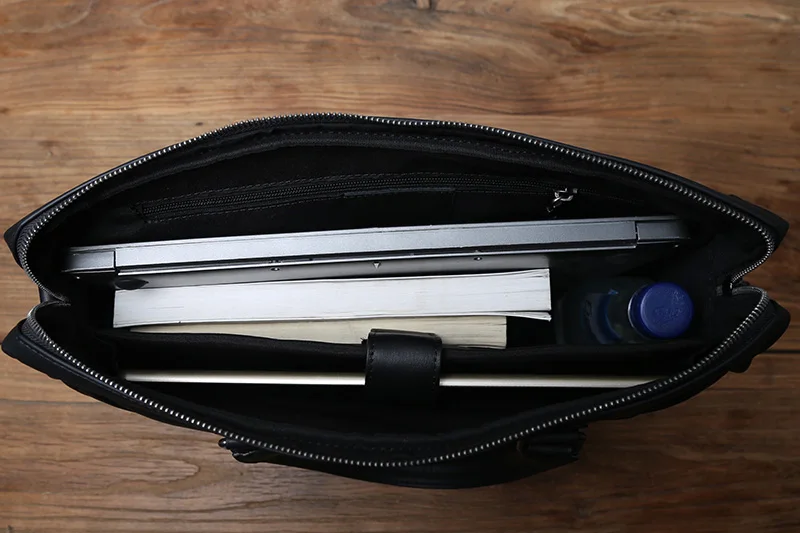 NZPJ Männer Echte Leder Business Handtasche Top Schicht Rindsleder Kreuz Abschnitt Büro Computer Tasche Schulter Messenger Aktentasche – Detail 16