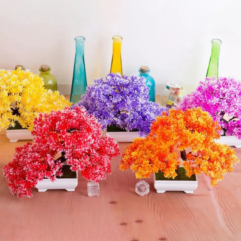 Искусственные растения бонсай-сосна маленькие древовидные горшочные растения искусственные цветы украшения в горшках для домашнего украшения отель сад Декор