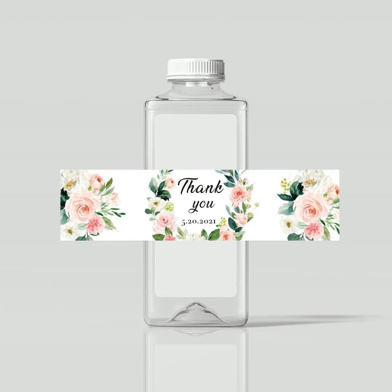 Wedding Water Bottle Label Personalized Sticker Thank You Label Customized Date Picture