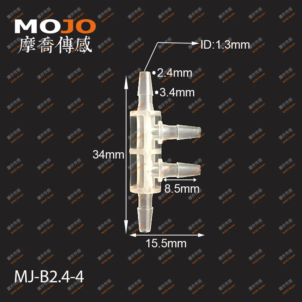 (100 ชิ้น/ล็อต) MJ-B2.4-4 หลาย pass ตัวเชื่อมต่อท่อ 2.4 มม. สี่ท่อตัวเชื่อมต่อท่อพลาสติก