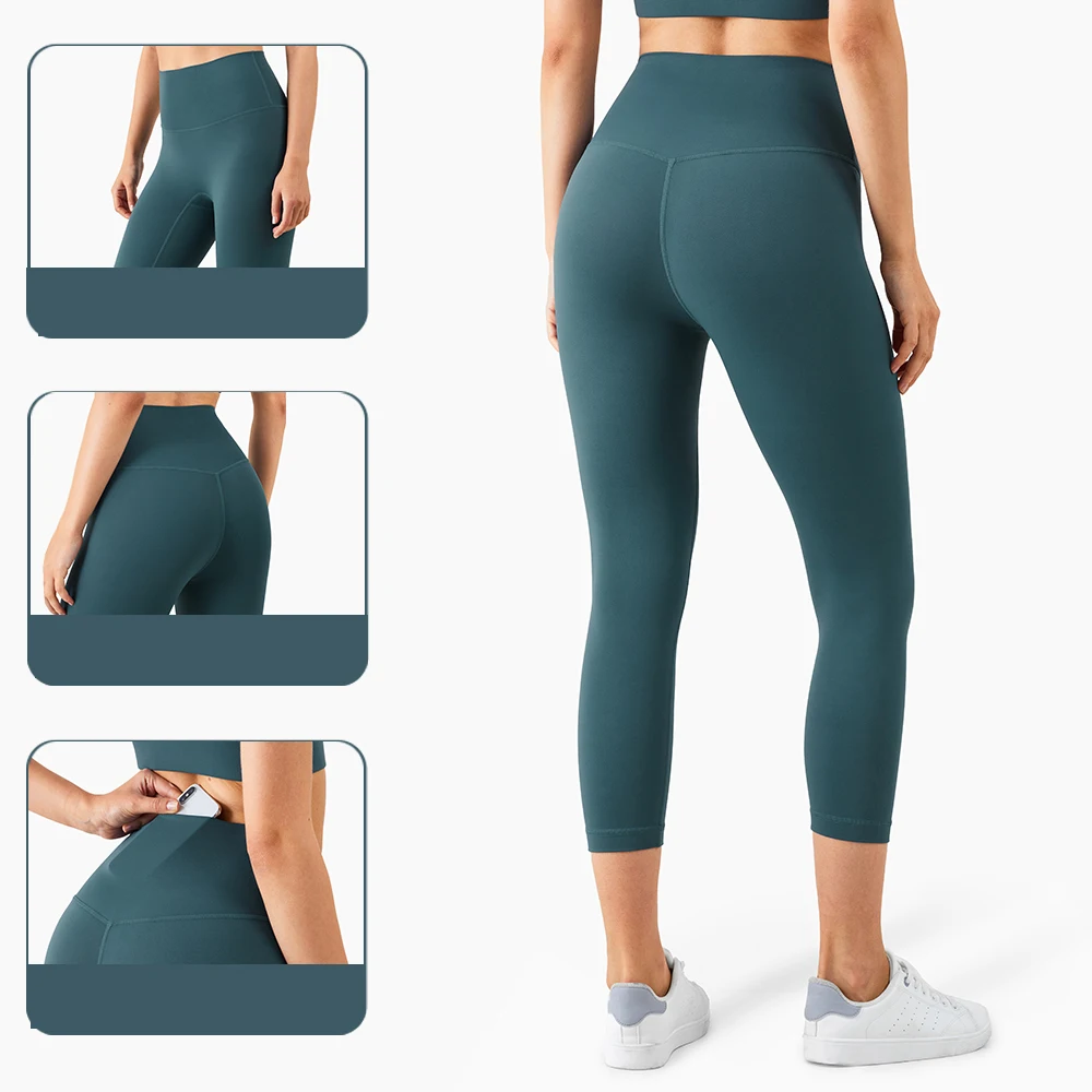 Womens Sports Yoga Pants Workout Running Capris Leggings Tummy Control High Waist Trousers