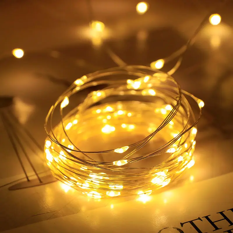 Fairy Holiday String Lights 10M 5M 3M 2M 1M LED 7 Color Battery Box of Copper Lamp Wedding Christmas Party Home Decor lighting