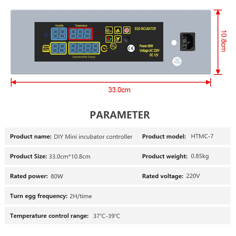 HTMC-7 high quality Thermostat Regulator DIY Mini Incubator Egg Goose Bird Quail  Incubator Part  Automatic Digital Incubator