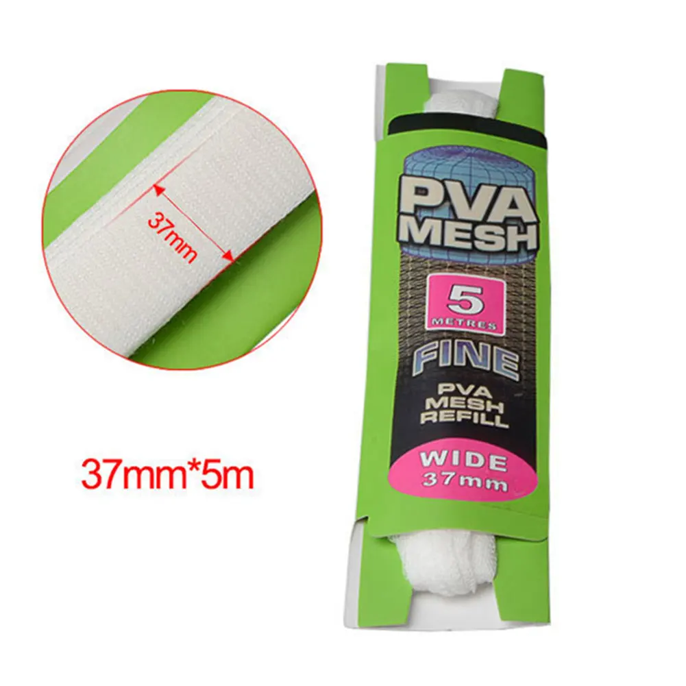 5 м ПВА растворимая сетка ПВА Заправка для кормушки для карпа рыболовные приманки Заправка для снастей для волос крючок Приманка 25 мм 35 мм ПВА Сумка рыболовные аксессуары