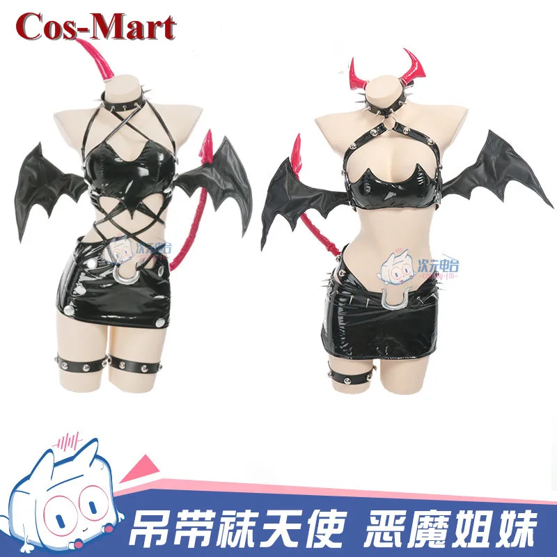 

Cos-Mart Panty & Stocking With Garterbelt Cosplay Costume Devil Sisters Twins Black Uniforms Activity Party Role Play Clothing