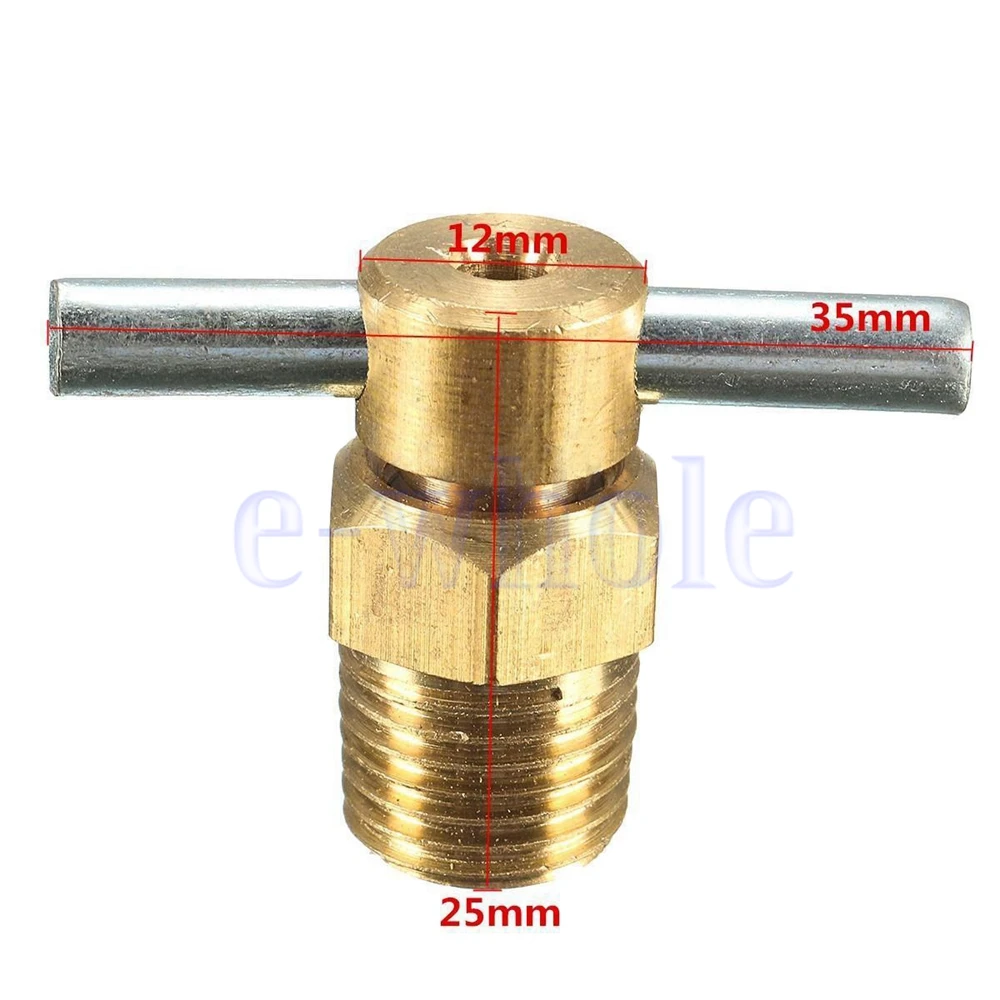 1/4'' NPT Petcock Solid Brass Water Drain Valve For Air Compressor Tank Fittings Petcock Replacement Part