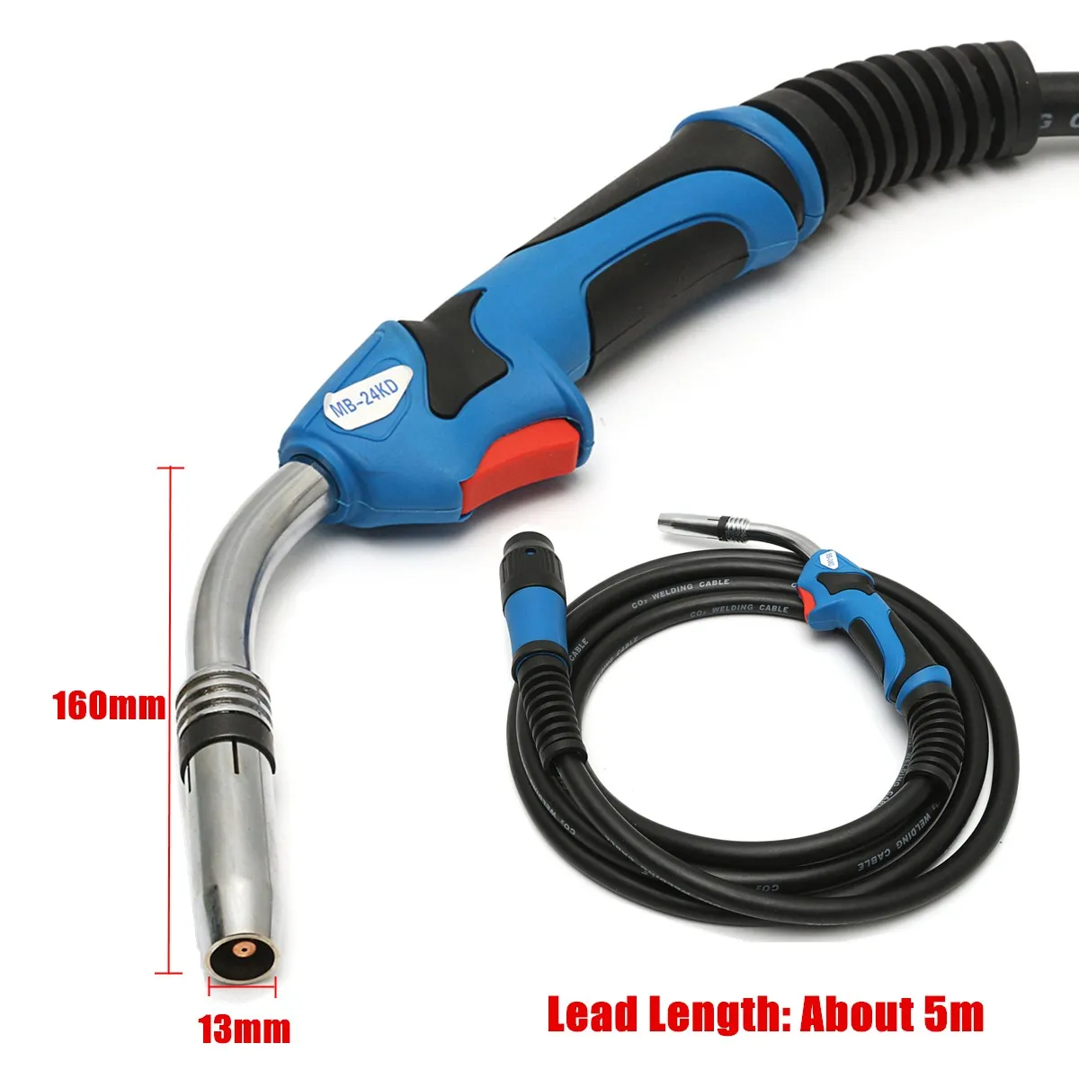 1Pcs MB24 MIG Welding Gun-Torch  with 5 Meter Length Lead Electric Welder Torch Stinger Parts