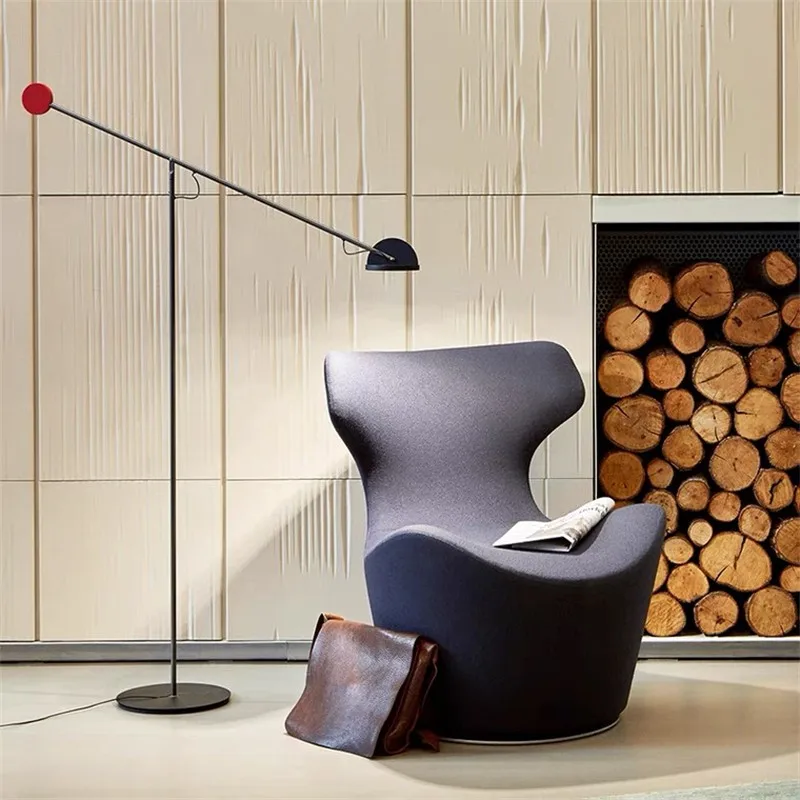 Nordic Long Arm Rocker Led Floor Lamp Designer Parlor Model Room Bedroom Sofa Corner Art Lighting Standing Light Indoor Fixture