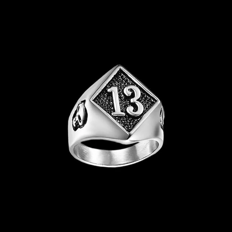 Number 13 Skull Ring 316L Stainless Steel Punk Biker Gothic Style Jewellery Size 7-19