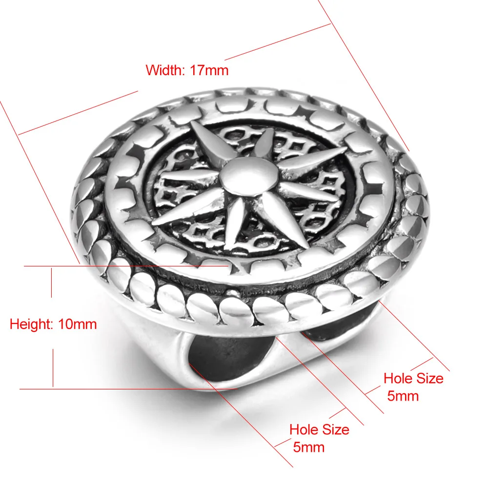 Stainless Steel Beads Double Hole 5mm Star Polished Slider Bead Accessories Slide Charms for DIY Bracelet Jewelry Making