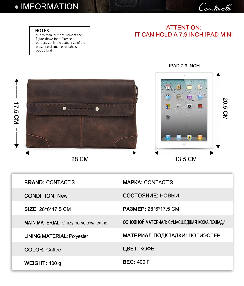 Luxus Rindsleder Herren Clutch iPad Mini 4 5 6 iPhone Clutches für männliche Männer Brieftasche Mode große Kapazität Geldbörse Geschenk – Detail 4
