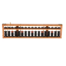 New Professional 17 Column Math Abacus Vintage Functional Art Abacus Wooden/Plastic Frame Beads Soroban Calculator with Reset