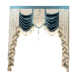 European luxury drapery customization for bedroom living room hotel apartment kitchen curtain window top high-end customization