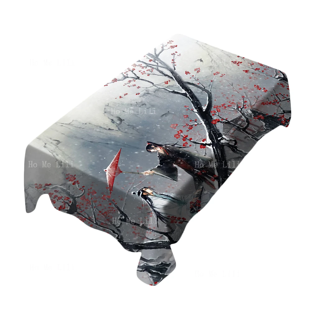 Chinese Style Animation Mo Dao Zu Shi Illustration Snowing Plum Blossom Blooming Landscape Photo Tablecloth Stain Resistant