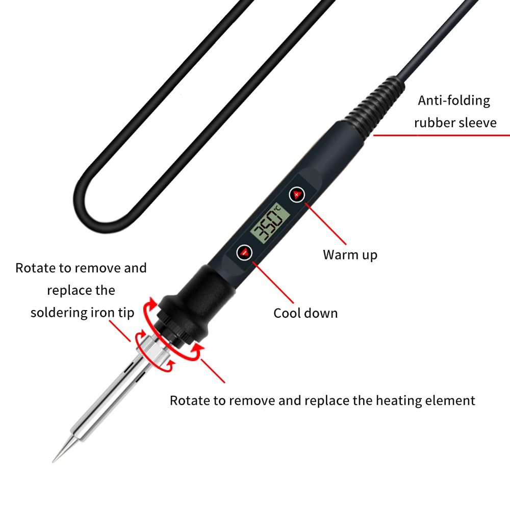 Electric soldering iron 80W LCD Digital Display Adjustable temperature soldering iron tips 220V/110V Welding solder tools