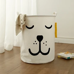 40*50 Sundries Storage Portable Laundry Basket    Large Box Cotton Linen Washing Clothes  Kids Toy Organizer