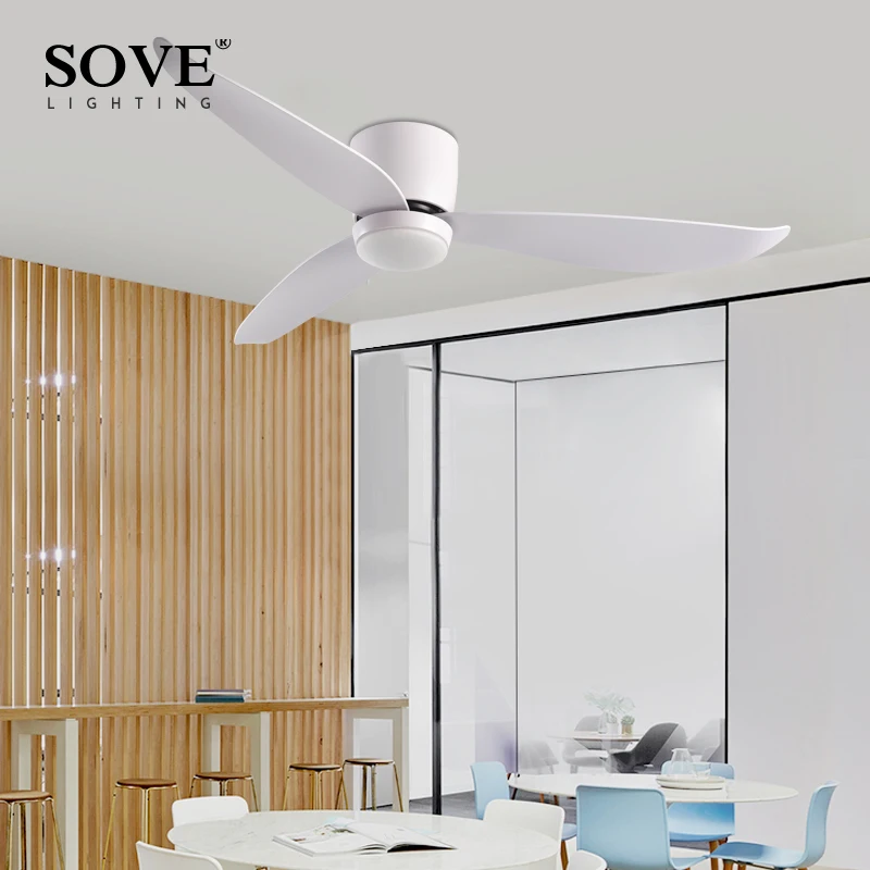 SOVE Ventilatori da soffitto moderni a LED con luci Ventilatore da soffitto Lampada Ventilatore da soffitto con telecomando Camera da letto decorativaCasa 220v